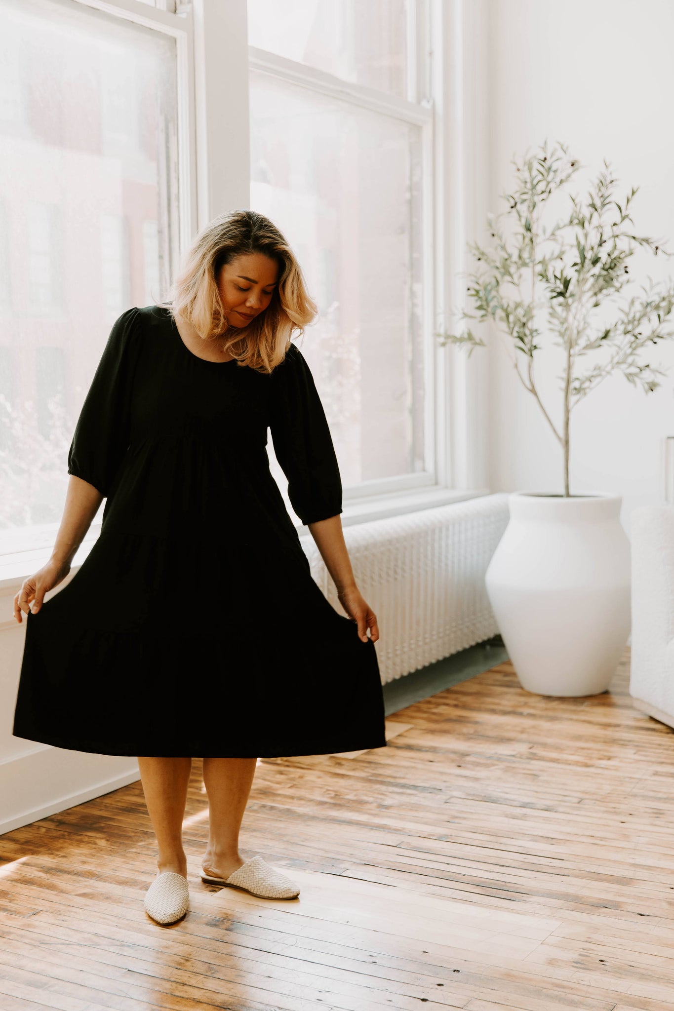 Tiered Breastfeeding Dress by MLM Brand | Postpartum Essentials Tiered Breastfeeding Dress by MLM Brand | Postpartum Essentials