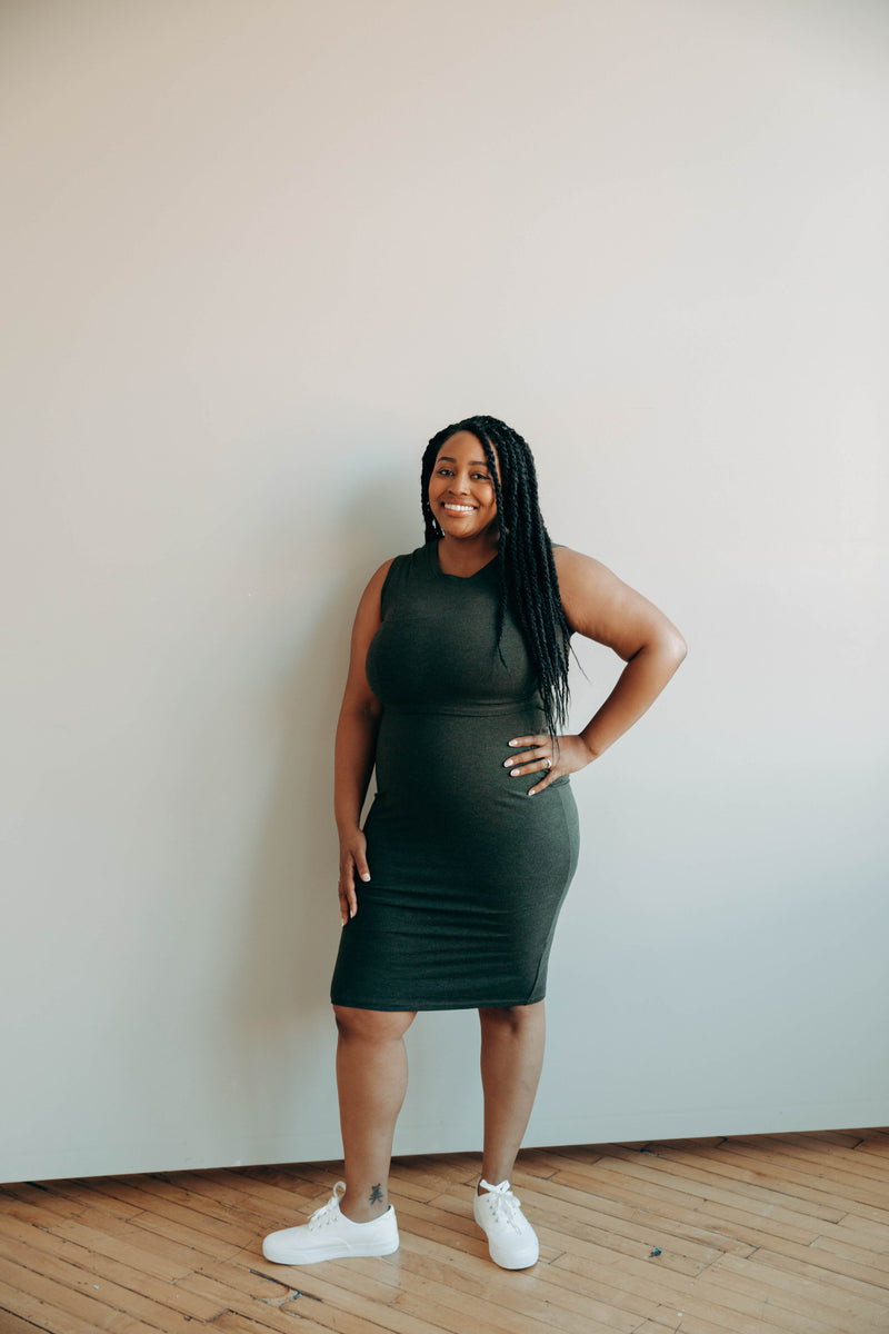 Little Breastfeeding Dress - Forest Green