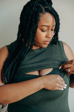 Little Breastfeeding Dress - Forest Green